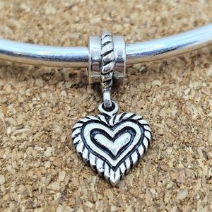 3/$30 🖤 HEART DANGLE 925 STERLING SILVER CHARM BEAD FOR PANDORA